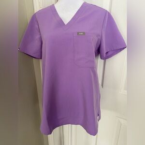 Figs Lavender V-Neck Scrub Top